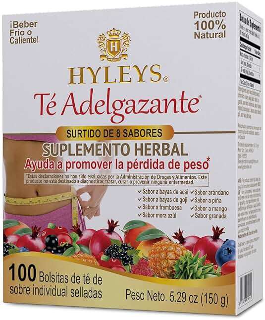 HYLEYS Slim Tea 9 Flavor Assortment 100 Ct - Weight Loss Herbal Supplement Cleanse and Detox - 100 Tea Bags (9 Pack) - Herbal Tea Variety Pack - Image 3
