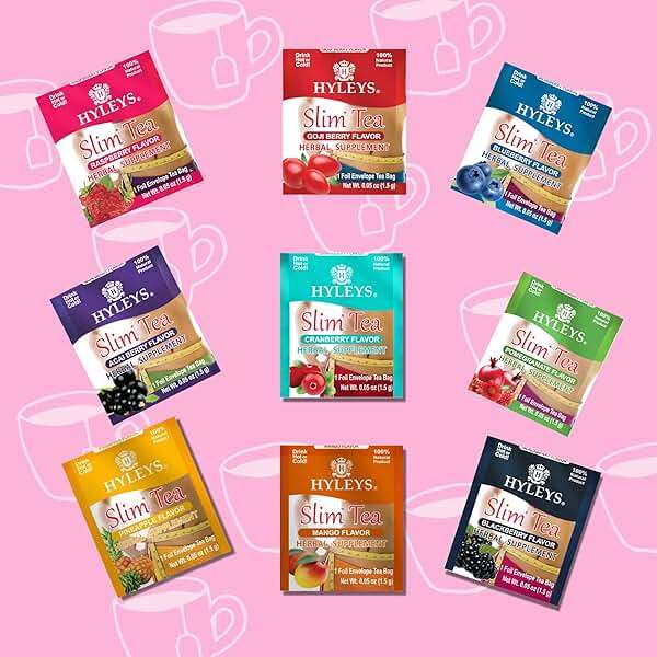 HYLEYS Slim Tea 9 Flavor Assortment 100 Ct - Weight Loss Herbal Supplement Cleanse and Detox - 100 Tea Bags (9 Pack) - Herbal Tea Variety Pack - Image 8