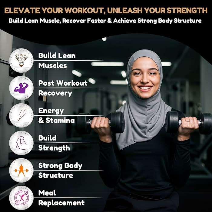 SHIFAA NUTRITION 2 Lbs Halal Whey Protein Powder Creamy Chocolate. 24g Protein, 5g BCAAs & 420mg Glutamine. for Building Lean Muscles & Recovery. Keto-Friendly, Gluten-Free, Non-GMO - Image 4