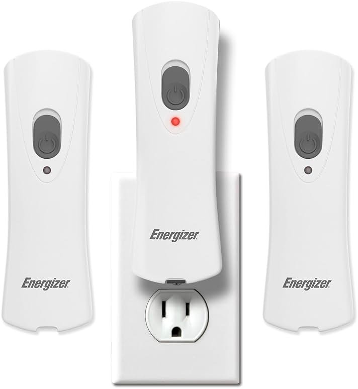 Energizer Auto-On LED Flashlights Rechargeable (3-Pack) for Home Power Failure, Plug in LED Flashlight for Power Outage, Night Light, Hurricane Preparedness - Product Image