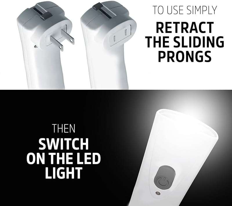 Energizer Auto-On LED Flashlights Rechargeable (3-Pack) for Home Power Failure, Plug in LED Flashlight for Power Outage, Night Light, Hurricane Preparedness - Image 4