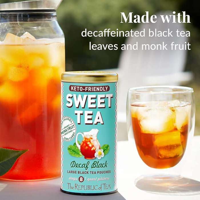 The Republic of Tea – Keto-Friendly Sweet Iced Decaf Black Tea, 8 Large Quart-Sized Iced Tea Pouches, Decaffeinated - Image 3