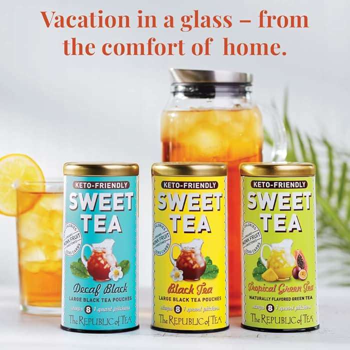 The Republic of Tea – Keto-Friendly Sweet Iced Decaf Black Tea, 8 Large Quart-Sized Iced Tea Pouches, Decaffeinated - Image 4