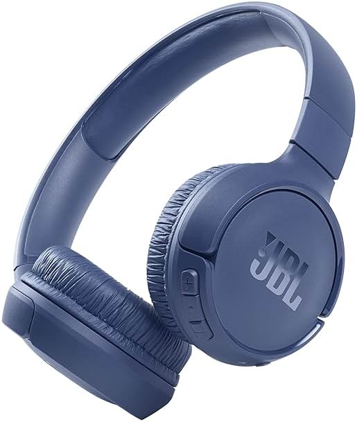 JBL Tune 510BT - Bluetooth headphones with up to 40 hours battery, microphone for call, foldable and comfortable, Android and iOs compatible (Blue) - Product Image