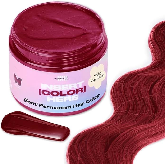 INH Semi Permanent Hair Color | Color Depositing Conditioner | Ruby Red Hair Dye | No Bleach & No Peroxide Temporary Tint for Women & Men | Vegan, Ammonia Free, & Sulfate Free | Ready to Use, 6oz - Product Image
