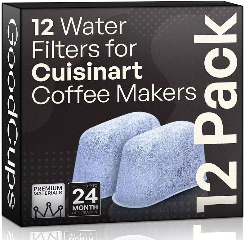12 Pack Water Filters for Cuisinart Coffee Makers by GoodCups - Replacement Charcoal Water Filters - Fits All Cuisinart Coffee Machines - Image 1