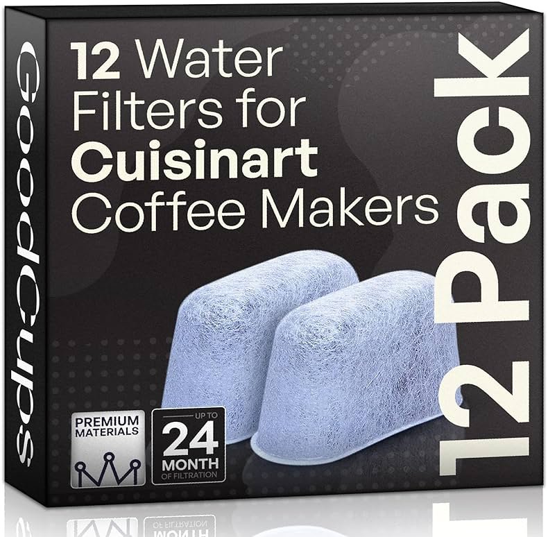 12 Pack Water Filters for Cuisinart Coffee Makers by GoodCups - Replacement Charcoal Water Filters - Fits All Cuisinart Coffee Machines - Product Image