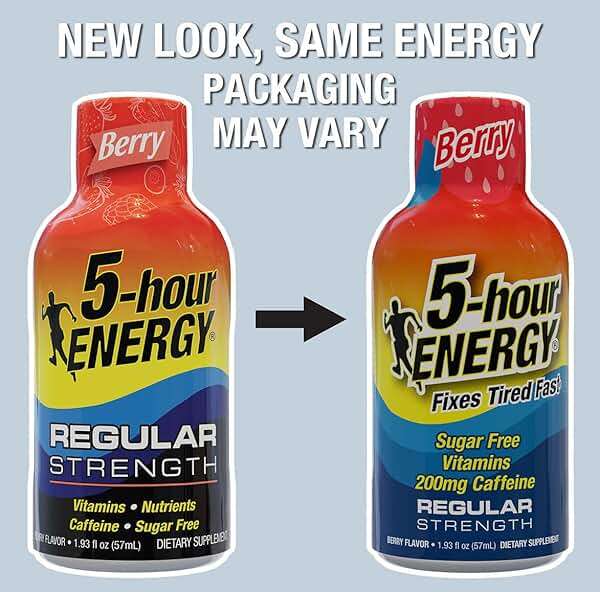 5-hour ENERGY Berry Flavor, 30 Count, 1.93 Fl Oz Energy Shot, Regular Strength, Amino Acids, B Vitamins, Sugar Free and Zero Calories - Image 5