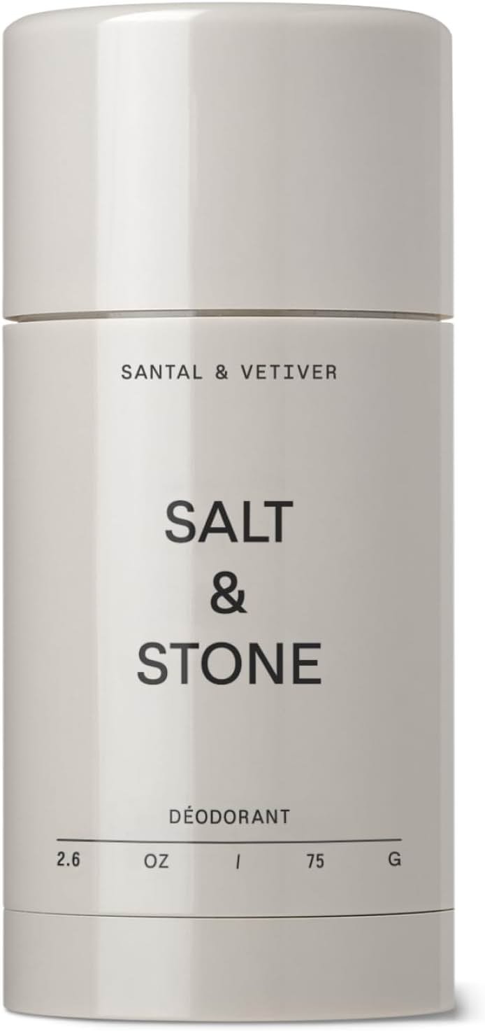 Salt & Stone Aluminum Free Deodorant | Extra Strength 48 Hour Protection for Women & Men | Made with Seaweed Extracts, Niacinamide & Prebiotics | Santal & Vetiver - Product Image