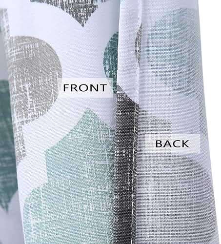 CAROMIO Swag Curtain Valances, Geometric Quatrefoil Trellis Printed Cotton Blend Tailored Swag Curtains for Kitchen Bathroom Window, Aqua/Mint/Grey, 56" W x 36" L - Image 4