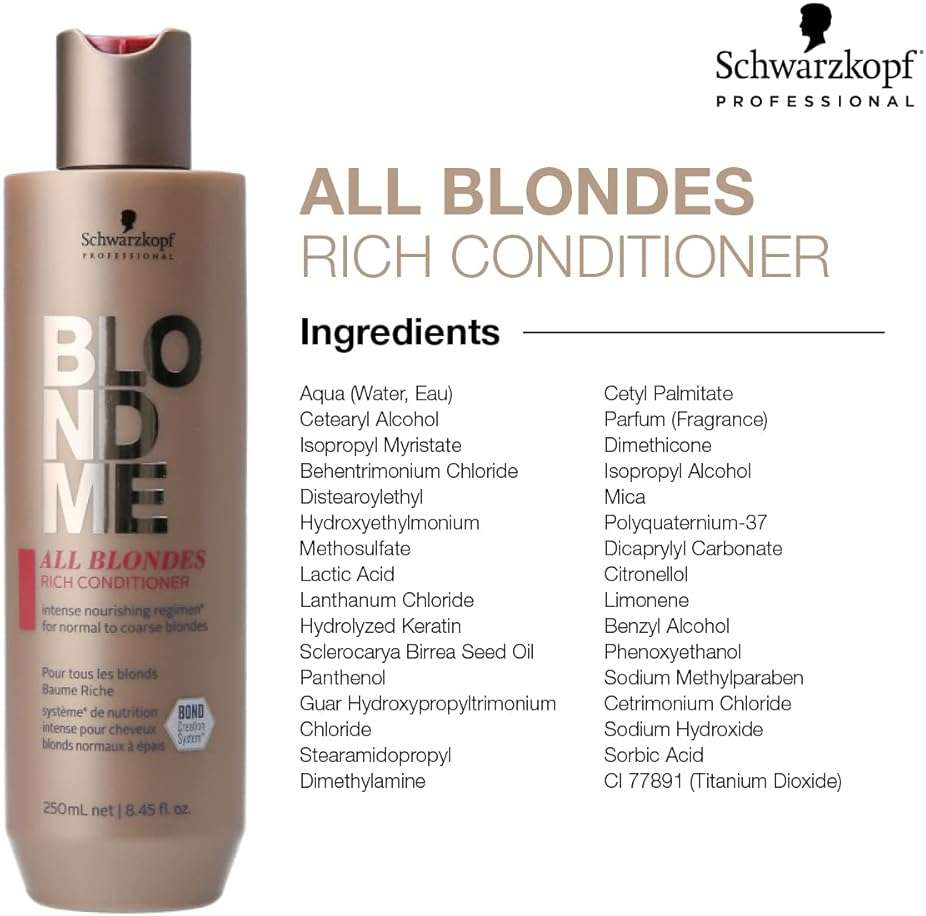 BlondMe All Blondes Rich Conditioner – Nourishing Daily Treatment Strength Elasticity and Shine for Normal to Coarse Color Treated Natural Blonde Hair ml - Image 4