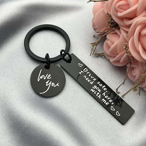 Drive Safe Keychain I Love You I Need You Here With Me Keychain Gifts for Boyfriend Husband Dad - Image 2