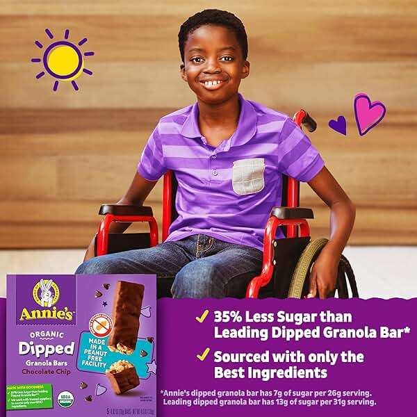 Annie's Chocolate Dipped, Chewy Chocolate Chip Granola Bars, 5 ct - Image 6