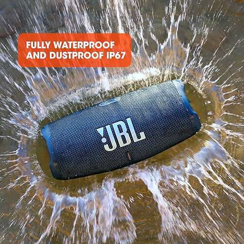 JBL CHARGE 5 - Portable Waterproof (IP67) Bluetooth Speaker with Powerbank USB Charge out, 20 hours playtime, JBL Partyboost (Blue) - Image 6