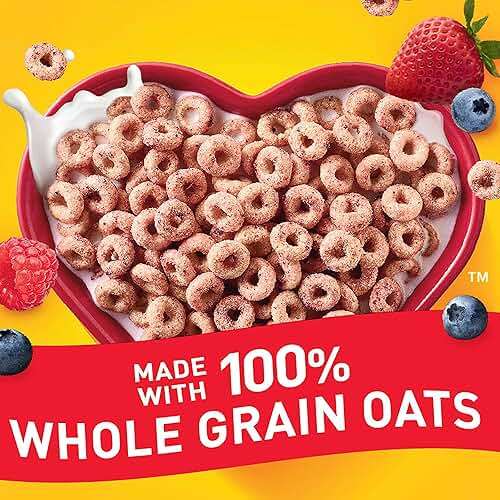 Very Berry Cheerios, Heart Healthy Gluten Free Breakfast Cereal, Made with Whole Grain Oats, Family Size, 18.6 oz - Image 4