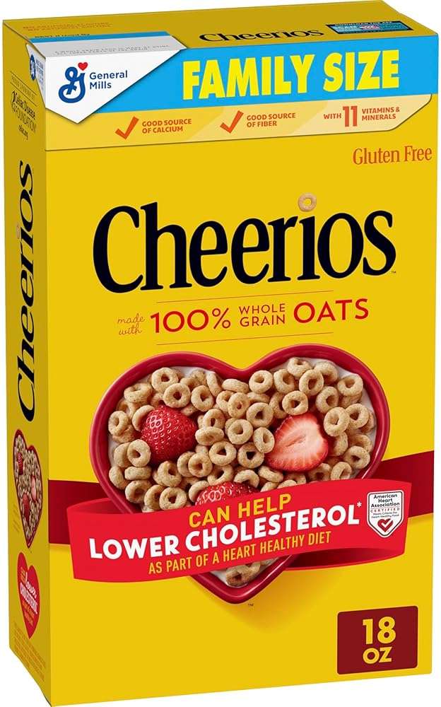 Cheerios, Heart Healthy Gluten Free Breakfast Cereal, Family Size, 18 oz - Image 1