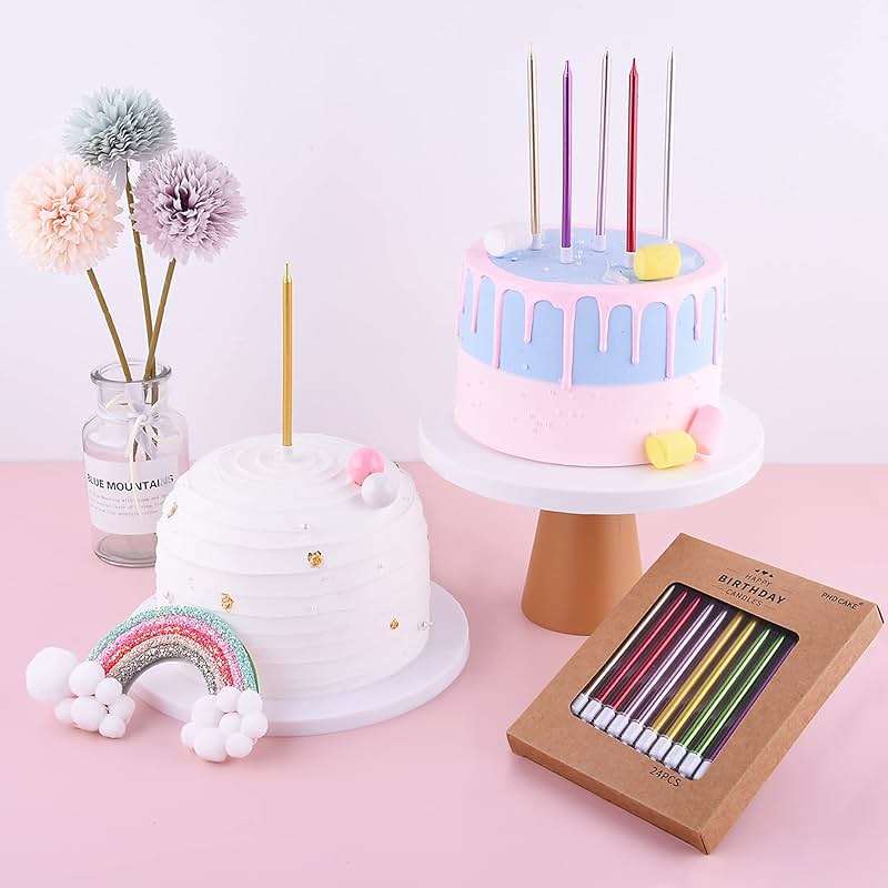 PHD CAKE Gold Long Thin Metallic Birthday Candles, Cake Candles, Birthday Parties, Wedding Decorations, Party Candles, Cake Decorations - Image 7