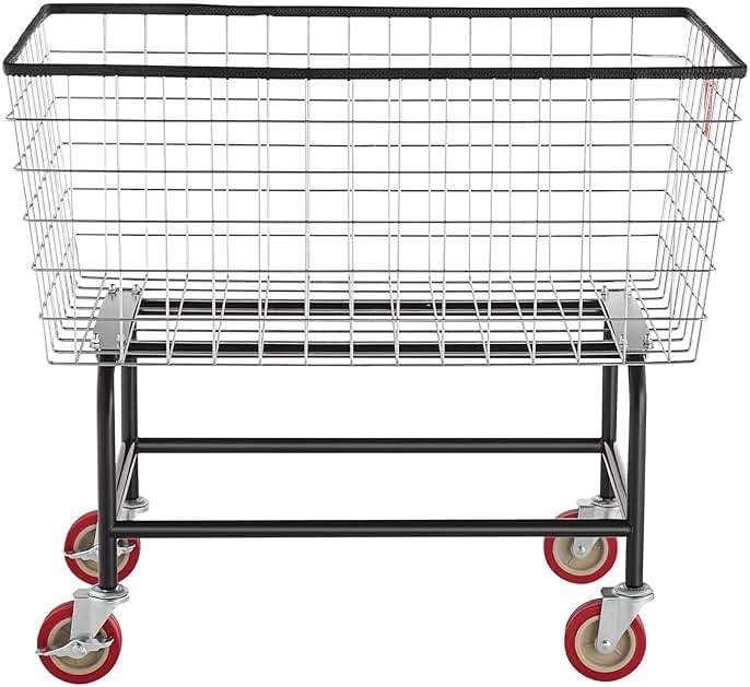 VEVOR Wire Laundry Cart, 3.8Bushel Wire Laundry Basket with Wheels, 32.5''x21.3''x29.9'', Commercial Laundry Basket, Steel Frame with Chrome Finish, 4'' Casters, Wire Cart for Laundry - Image 10