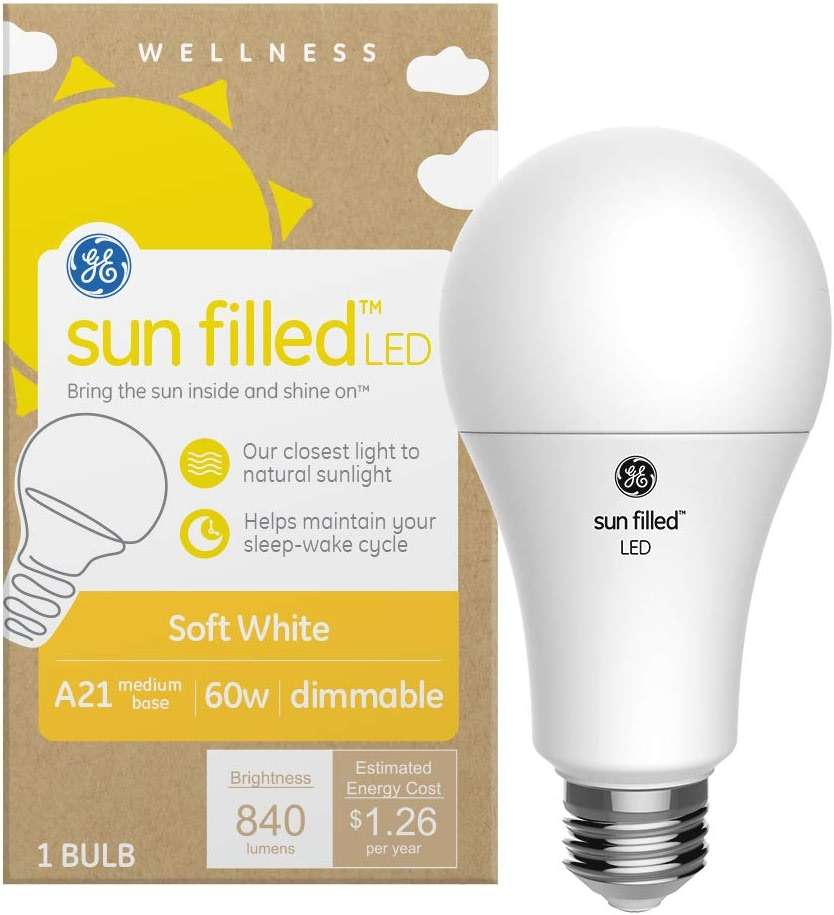 GE Sun Filled LED Light Bulb, 60 Watt, Soft White, A21 (1 Pack) - Image 1