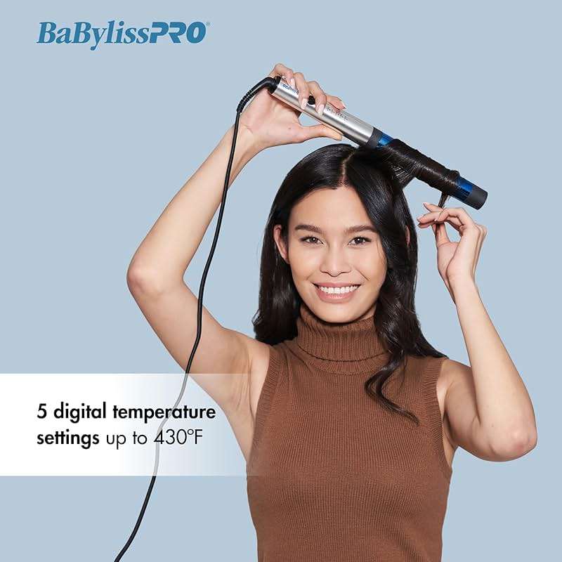 BabylissPRO Nano Titanium Professional Curling Wand For All Hair Types, Reaches 430 Degrees For Long Lasting Curls - Image 2