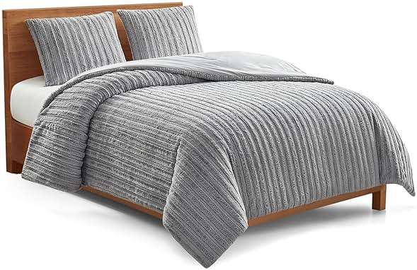 UGG Kenzie Full/Queen Comforter Set with 2 Pillow Shams Plush Faux Fur Bedding Soft Warm Down Alternative Comforter Washable Hypoallergenic Fluffy Blanket Set for Bedroom, Full/Queen Size, Seal - Image 1