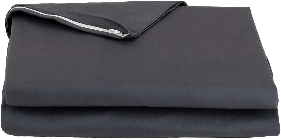 FULI 100% Cotton Zippered Futon Cover, Japanese Futon Mattress Cover, Shikibuton, Made in Japan (Twin, Dark Gray) - Image 1