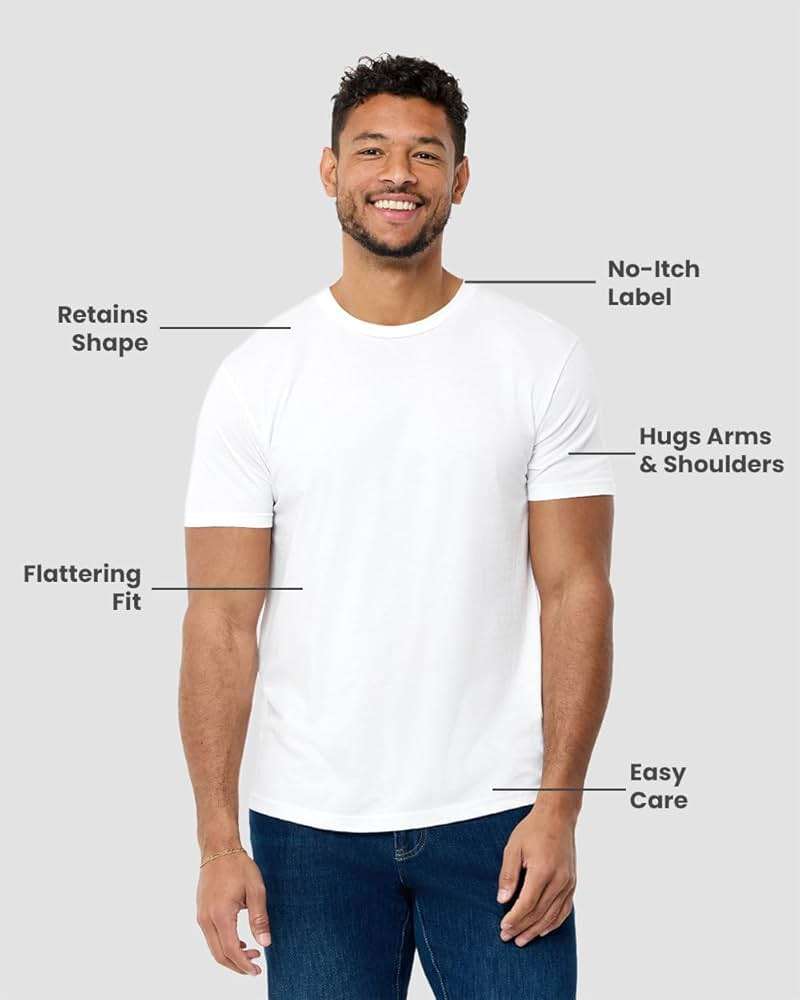 INTO THE AM Mens T Shirts Soft Cotton Blend Crew Neck Tee S - 4XL Athletic Fit Plain Casual T-Shirt for Men - Image 2
