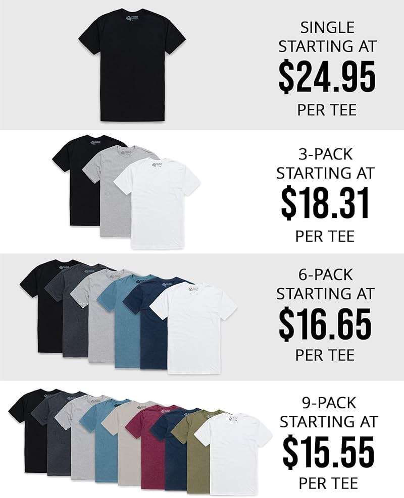 INTO THE AM Mens T Shirts Soft Cotton Blend Crew Neck Tee S - 4XL Athletic Fit Plain Casual T-Shirt for Men - Image 5