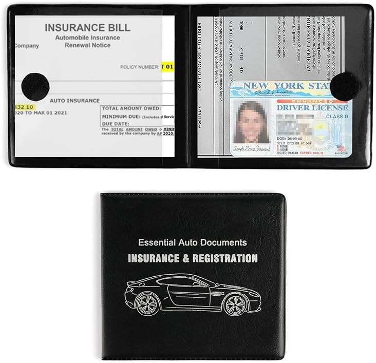 UYYE Car Registration and Insurance Card Holder, Vehicle Glove Box Car Organizer, Interior Car Accessories for Documents, Cards, License - 2 Pack - Image 1