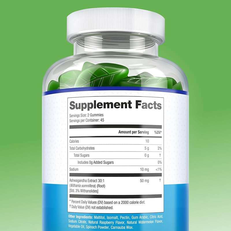 Sugar-Free Ashwagandha Gummies for Stress, Sleep & Mood Support - High-Potency 30:1 Ashwagandha Supplement Extract - Vegan Adaptogen Supplement for Women & Men, Natural Flavor, Plant-Based, 90 Gummy - Image 8