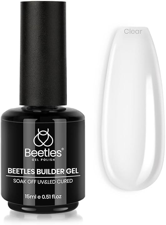 Beetles Builder Gel for Nails,0.51 oz Clear,8 in 1 Strengthening Thickening Building Instant Apex,Beginners Friendly & DIY Salon Manicure,LED & UV Lamp Needed,Gifts for Women - Product Image