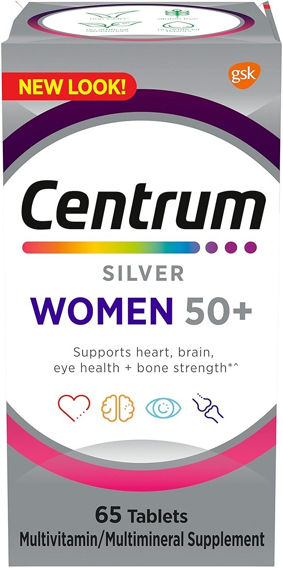 Centrum Silver Women's Multivitamin for Women 50 Plus, Multivitamin/Multimineral Supplement with Vitamin D3, B Vitamins, Non-GMO Ingredients, Supports memory and cognition in older adults - 65 Ct - Product Image