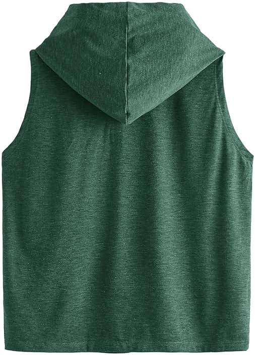 SweatyRocks Women's Workout Tank Tops Sleeveless Running Athletic Hoodie Sports Gym Exercise Tops Dance Clothes - Image 2