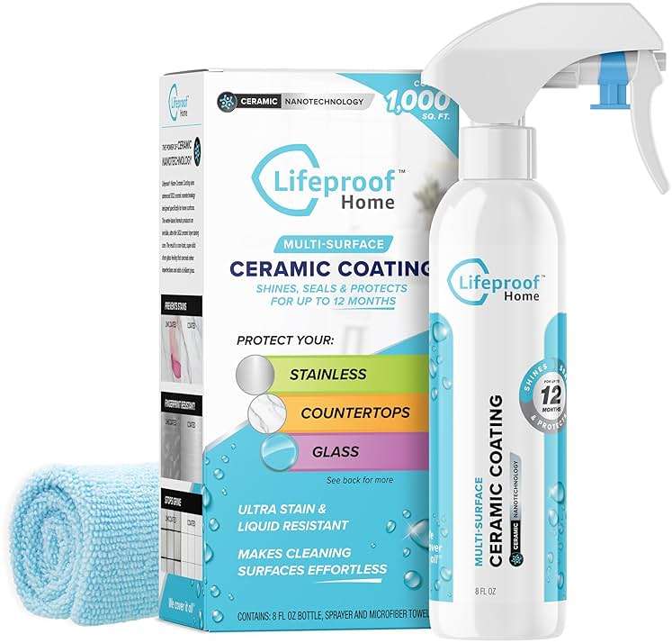 Lifeproof Ceramic Coating Spray Kit - Shine, Seal & Protect Kitchen & Bath Surfaces, Repels Stains & Grime - Image 2