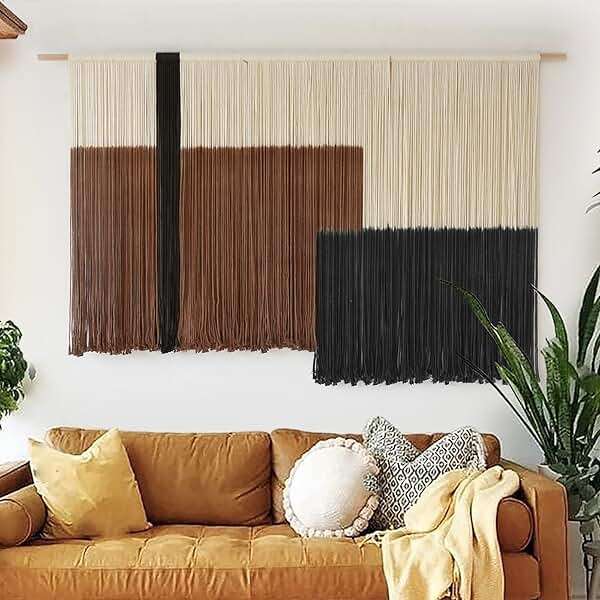 Macrame Wall Hanging Large Dip Dye Tapestry Fiber Wall Art Boho Bedroom Décor 57''W*35''L - Image 2