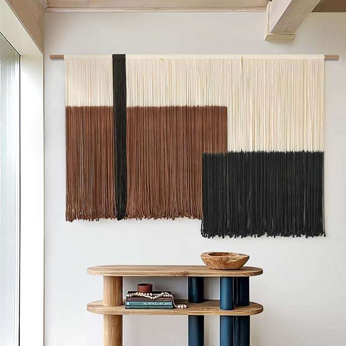 Macrame Wall Hanging Large Dip Dye Tapestry Fiber Wall Art Boho Bedroom Décor 57''W*35''L - Image 4