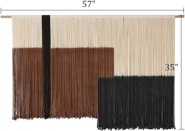 Macrame Wall Hanging Large Dip Dye Tapestry Fiber Wall Art Boho Bedroom Décor 57''W*35''L - Image 5