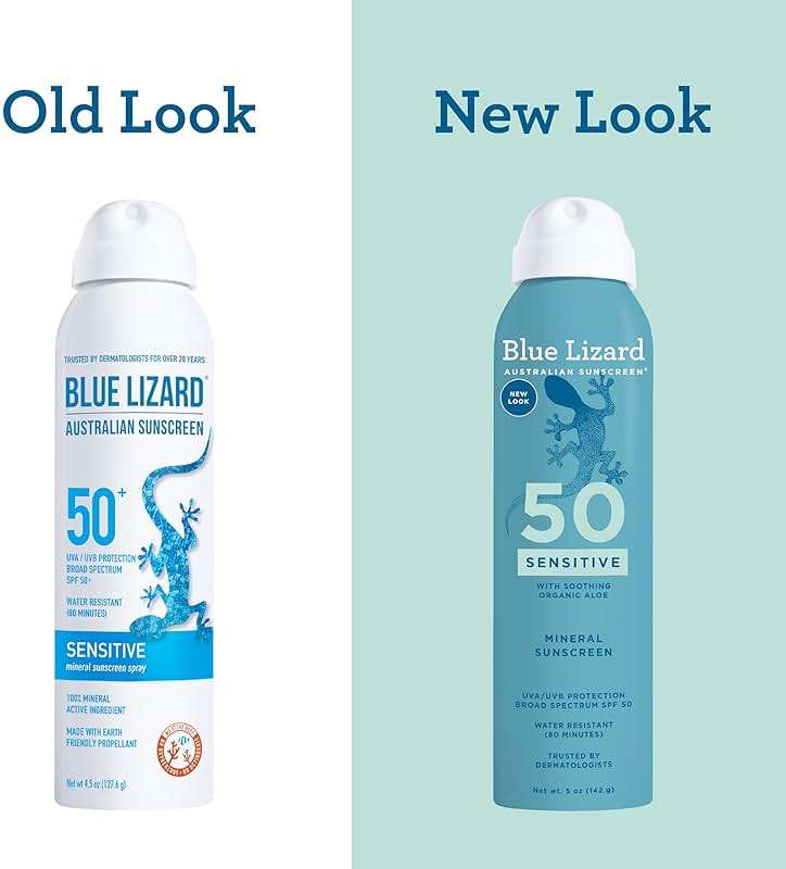 Blue Lizard Sensitive Mineral SPF 50 Spray, Dermatologist-Recommended Brand, Broad-Spectrum UVA/UVB Protection, Water-Resistant, Zinc Oxide Formula, 5 oz - Image 4
