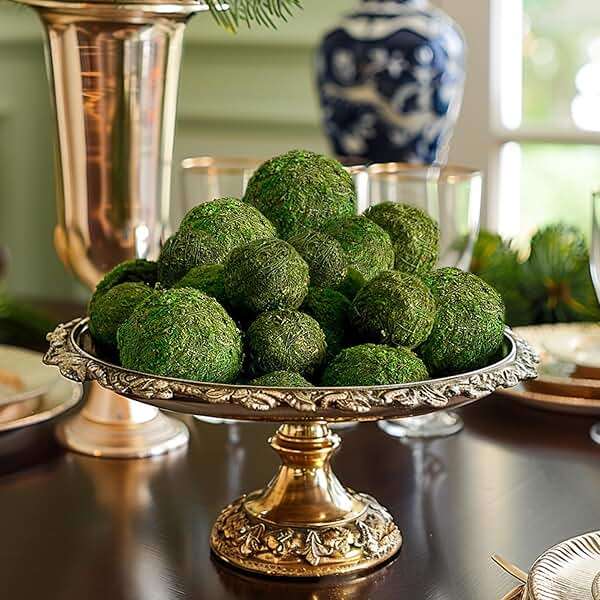 Biubee 18 Pack Decorative Faux Dried Moss Balls- 6pcs 3.1" Artificial Green Plant Mossy Globes+ 12pcs 2.2" Handmade Sphere Moss Gift for Home Dough Bowl Vase Chinoiserie Decors Party Wedding Display - Image 5