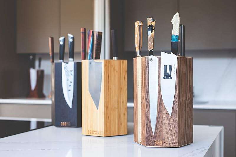 360KnifeBlock® MAX (black) ROTATING Magnetic Knife Block - MAX 12" tall with an array top slots SeriousEats/Food&Wine/ATK BEST Universal Knife Block - handmade in Washington - Image 8