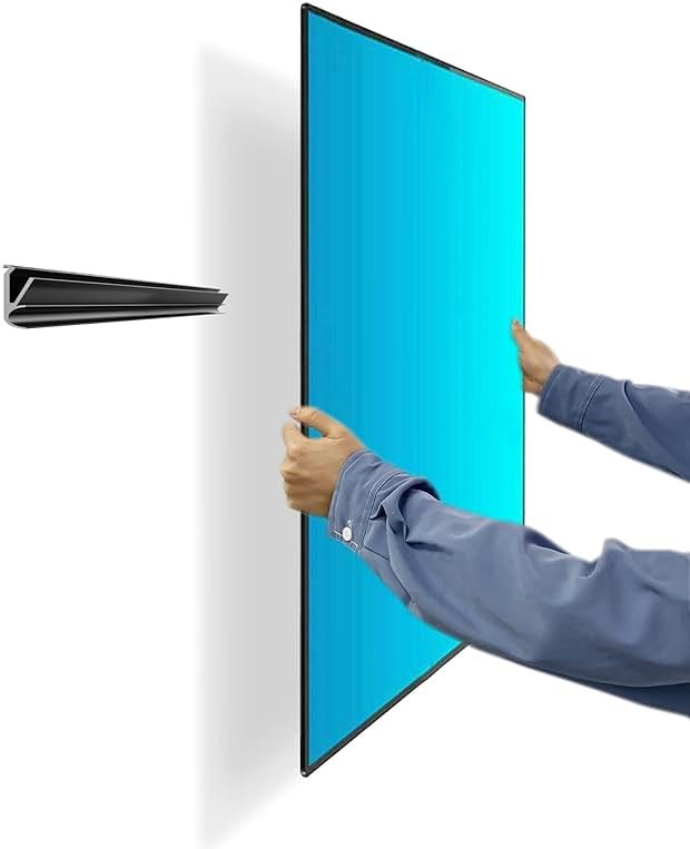 No Stud TV Wall Mount, Drywall Studless TV Hanger No Damage, No Drill, Non Screws, Dry Wall Flat Screen TVs Easy Install Bar Bracket fits VESA 12-55 inch TVs up to 99 lbs, Include Hardware Levels - Product Image