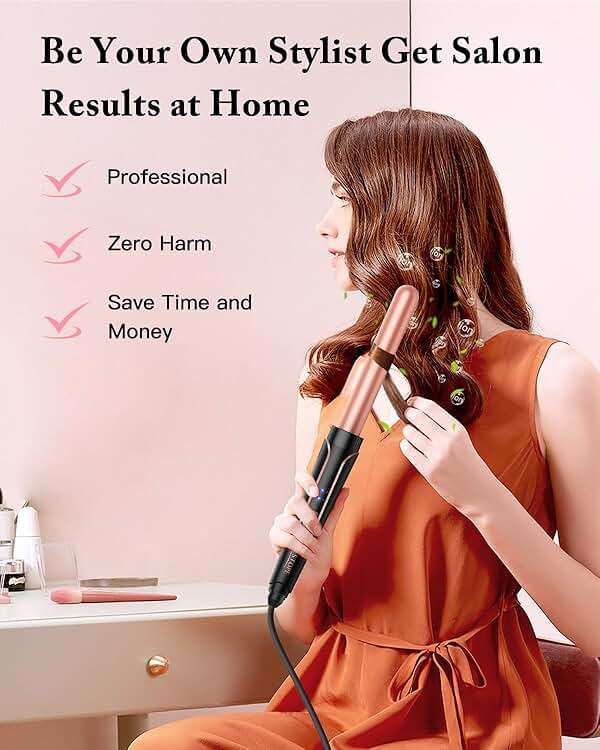 Waver Curling Iron Wand, BESTOPE PRO 5 in 1 Curling Wand Set with 3 Barrel Hair Crimper for Women, Fast Heating Hair Wand Curler in All Hair Type - Image 4