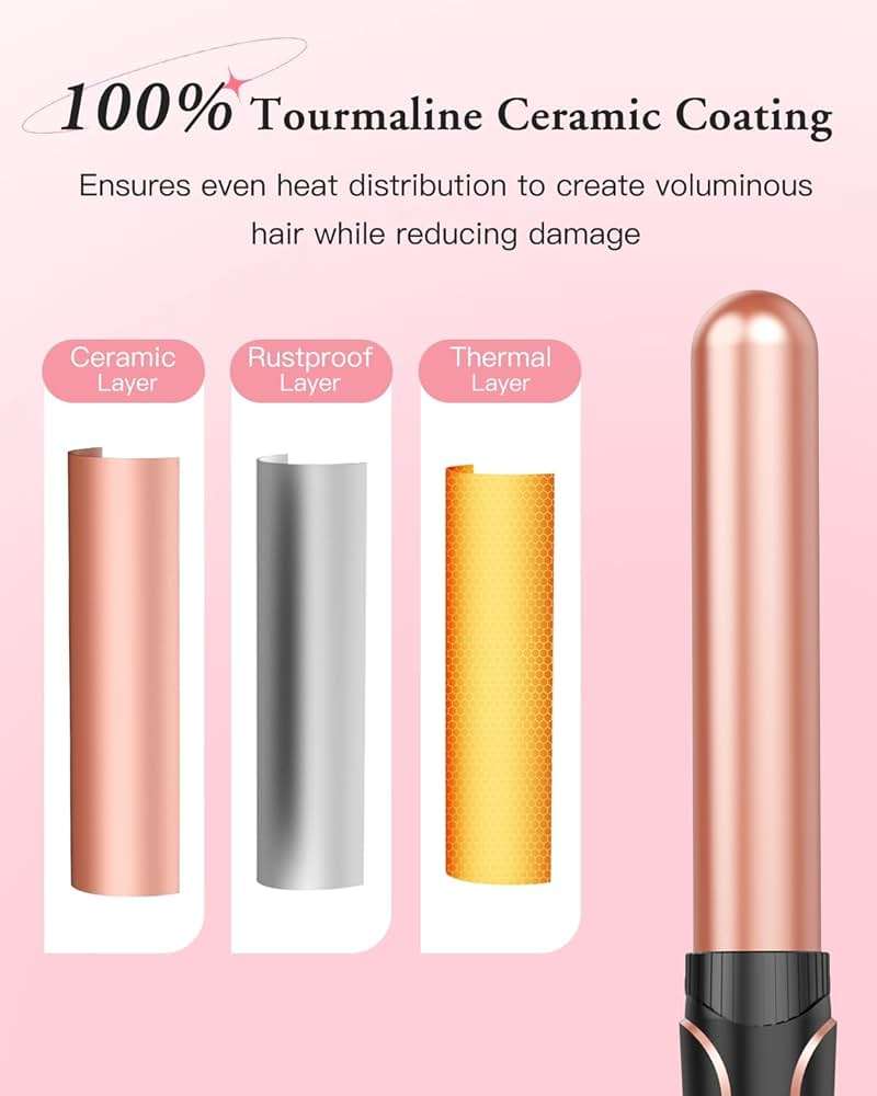 Waver Curling Iron Wand, BESTOPE PRO 5 in 1 Curling Wand Set with 3 Barrel Hair Crimper for Women, Fast Heating Hair Wand Curler in All Hair Type - Image 7