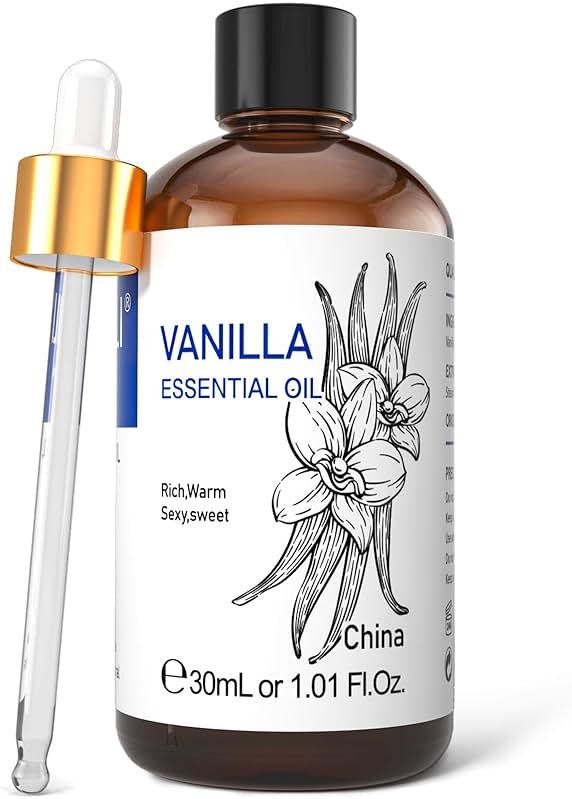 HIQILI Vanilla Essential Oil - 1 Fl Oz / 30ML | Beginner-Friendly for Making Perfume Candle Soap, Diffuser, Body, Skin, Lotion - Product Image