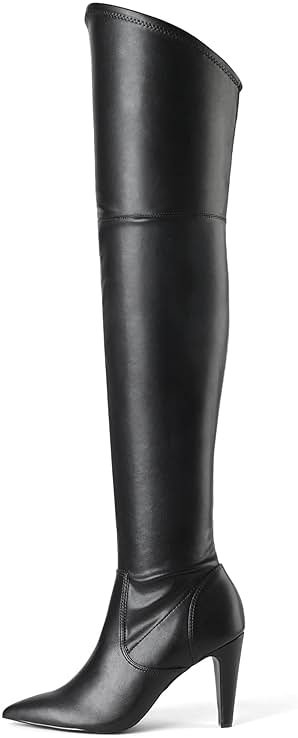 DREAM PAIRS Women's Thigh High Boots Over The Knee Heels Long Sexy Pointed Toe Boots - Product Image