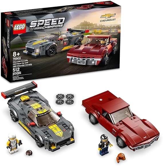 LEGO Speed Champions Chevrolet Corvette C8.R Race Car and 1969 Chevrolet Corvette 76903 Building Kit; New 2021 (512 Pieces) - Product Image