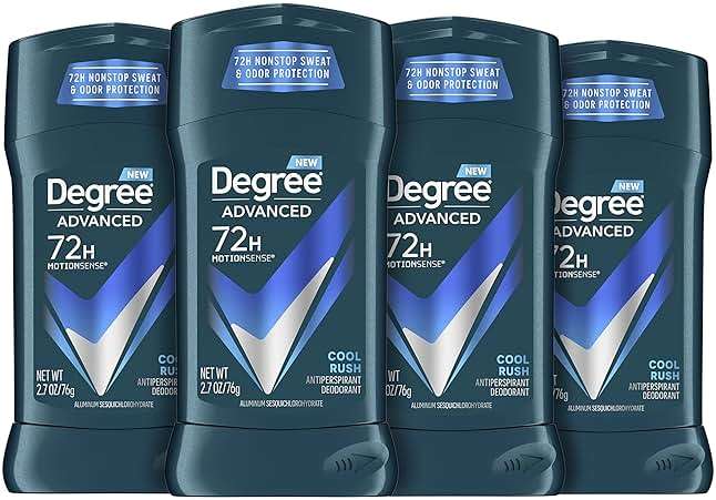 Degree Men Advanced Protection Antiperspirant Deodorant Cool Rush 4 count 72-Hour Sweat and Odor Protection Antiperspirant For Men With MotionSense Technology 2.7 oz - Image 1