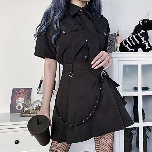 TSMNZMU Womens Punk Cargo Skirts Gothic Grunge Mini Skirts Emo Alt Skirt Mall Goth Harajuku Skirt with Pockets - Image 8
