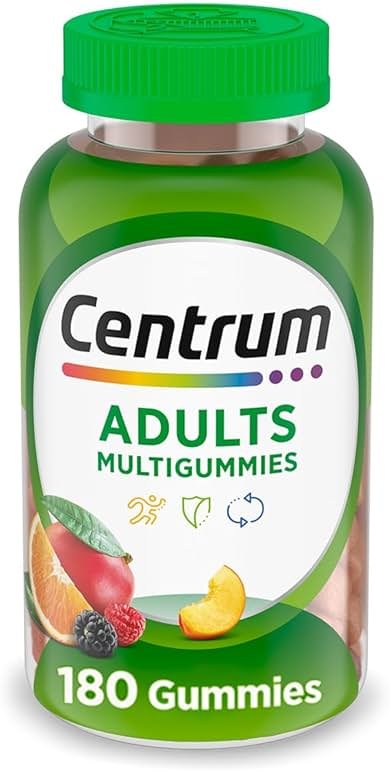 Centrum MultiGummies Gummy Multivitamin for Adults, Multivitamin/Multimineral Supplement with Vitamins D, B and E, Assorted Fruit Flavor - 180 Count - Product Image