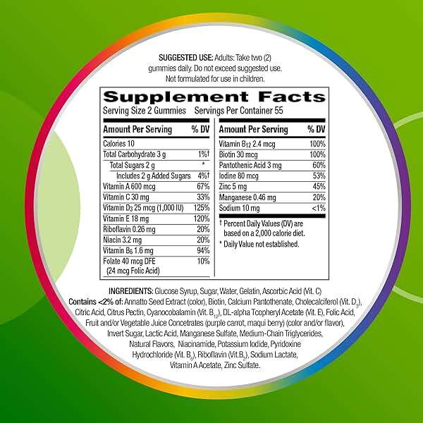 Centrum MultiGummies Gummy Multivitamin for Adults, Multivitamin/Multimineral Supplement with Vitamins D, B and E, Assorted Fruit Flavor - 180 Count - Image 8